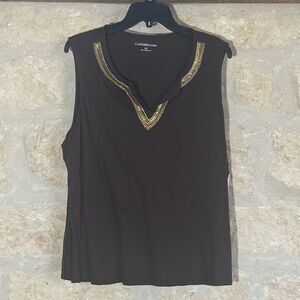 Croft & Barrow Plus Size Women’s Tank Top Sleeveless Shirt 1x Bead Accents NWT